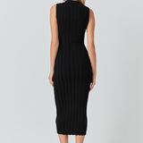 Sleeveless Rib Knit Maxi Dress