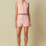 Tweed Mid Rise Shorts