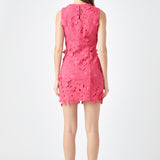 Floral Embroidered Mini Dress