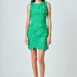 Floral Embroidered Mini Dress