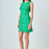 Floral Embroidered Mini Dress