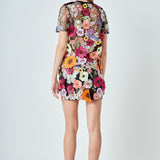 Floral Embroidered Mini Skirt