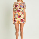 Floral Embroidered Mini Skirt