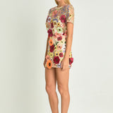 Floral Embroidered Mini Skirt