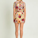 Floral Embroidered Mini Skirt