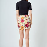 Floral Embroidered Mini Skirt