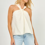 Loop Halter Neck with Cross Back Detail