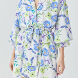 Floral Print Belted Collared Dress