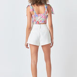 Cotton Floral Print Top