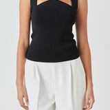 Ribbed Knit Sleeveless Top