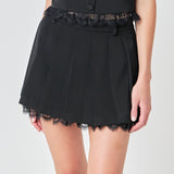 Peekaboo Lace Pleated Skort