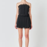 Peekaboo Lace Pleated Skort