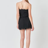 Peekaboo Lace Pleated Skort
