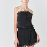 Peekaboo Lace Pleated Skort