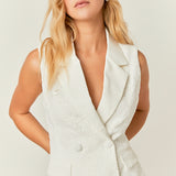 Laced Sleeveless Blazer Mini Dress