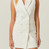 Laced Sleeveless Blazer Mini Dress