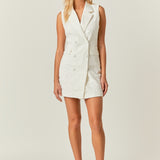 Laced Sleeveless Blazer Mini Dress