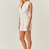 Laced Sleeveless Blazer Mini Dress