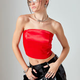 Satin Strapless Curved Bustier