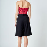 Satin Strapless Curved Bustier
