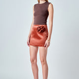 Corsage Trim Mini Skirt