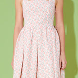 Floral Textured Bow Tie Mini Dress