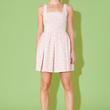 Floral Textured Bow Tie Mini Dress