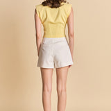 Mock Neck Padded Knit Top