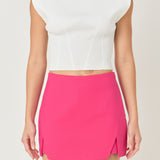 Mock Neck Padded Knit Top