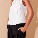 Front Tie Strapless Top