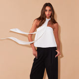 Front Tie Strapless Top