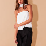 Front Tie Strapless Top