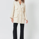 Tweed Fringe Double Breast Coat