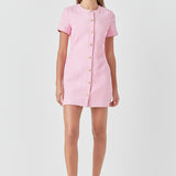 Short Sleeve Tweed Dress
