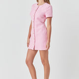 Short Sleeve Tweed Dress