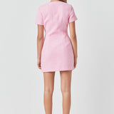 Short Sleeve Tweed Dress