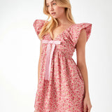 Blouson Shoulder Mini Dress