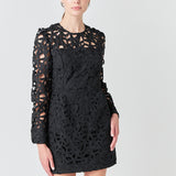 Eyelet Structured Mini Dress