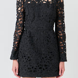 Eyelet Structured Mini Dress
