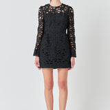 Eyelet Structured Mini Dress