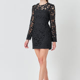 Eyelet Structured Mini Dress
