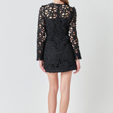 Eyelet Structured Mini Dress