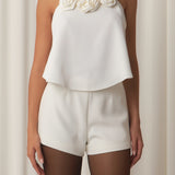 Corsage Bow Flowy Top
