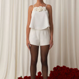 Corsage Bow Flowy Top