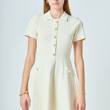 Gemma Jeweled Buttoned Knit Mini dress
