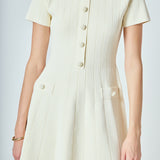 Gemma Jeweled Buttoned Knit Mini dress
