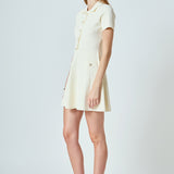 Gemma Jeweled Buttoned Knit Mini dress