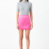 Solid Satin Fit Mini Skirt