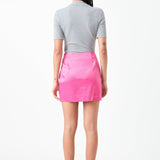 Solid Satin Fit Mini Skirt