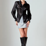 Solid Satin Fit Mini Skirt